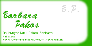 barbara pakos business card